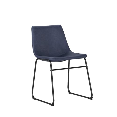 Urban Industrial Navy Blue Dining Chairs, Set of 2