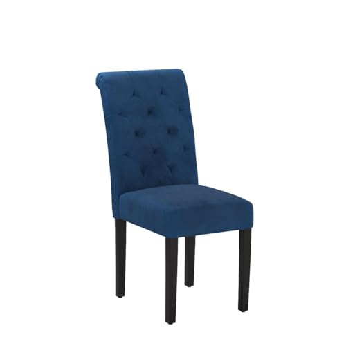 Blue Solid Wood Dining Chairs, set of 2