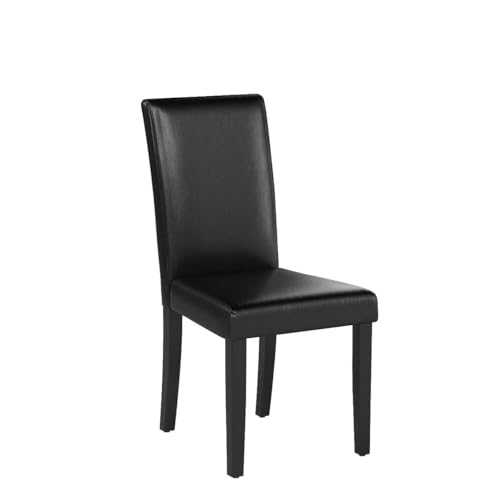 Black PU Leather Dining Chairs Set of 4 for Modern Kitchen and Dining Room