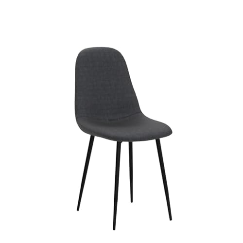Mid Century Modern Dining Set for 4 People - 4 Armless Side Chairs, Black