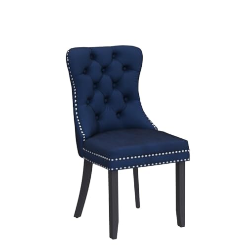 Modern Blue Velvet Dining Chairs Set of 2 for Kitchen, Nikki Collection