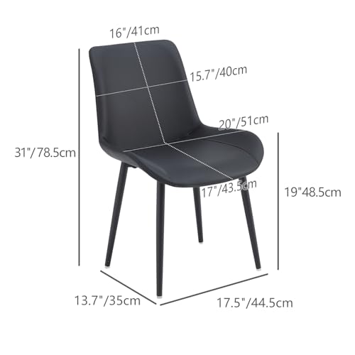 Black Upholstered Dining Chairs Set of 4 for Modern Kitchen and Dining Room