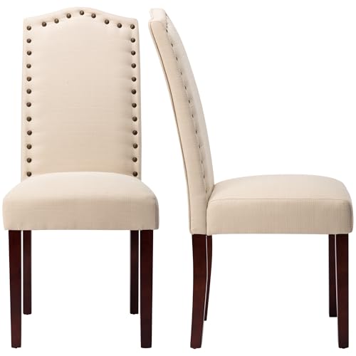 Beige Dining Chair Set of 2 for LSSBOUGHT