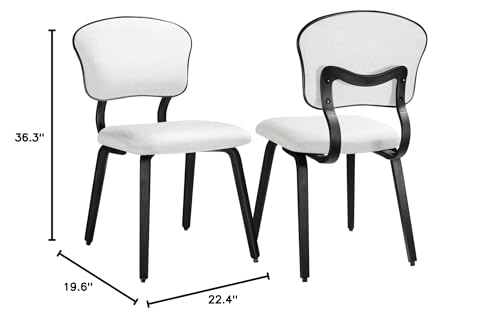 Set of 2 Modern Upholstered Dining Chairs for Kitchen and Living Room