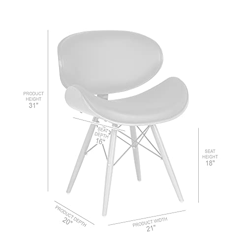Cassie Dining Chair in Black Faux Leather and Walnut Wood Finish for Modern Homes