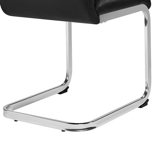 Modern Black Faux Leather Dining Chair Set of 2