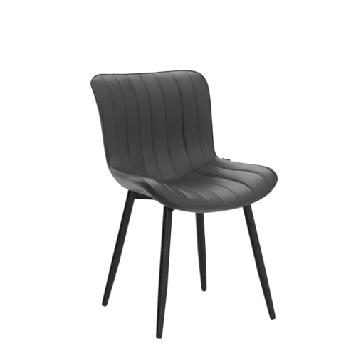 Black Upholstered Dining Chairs Set of 2 - Mid Century Modern Design