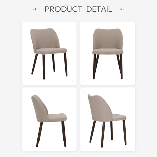 4 Pack Modern Camel Fabric Kitchen Chairs