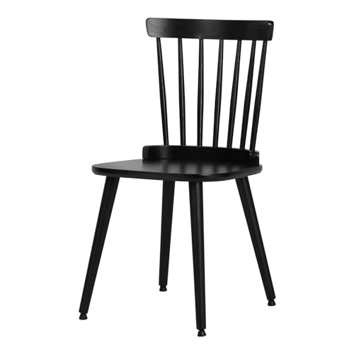 Farmhouse Style Black Dining Chair Set, Set of 4, Wider Seat