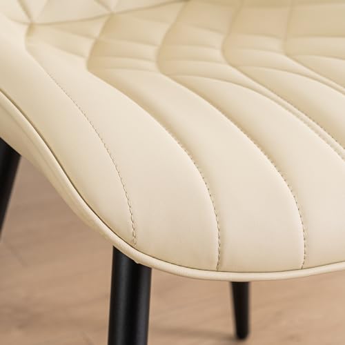 Midcentury Modern Beige Dining Chair Set of 2