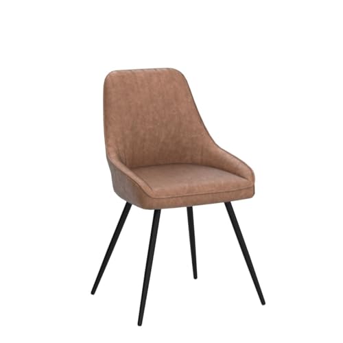 Set of 2 Modern Brown Dining Chairs for Kitchen and Living Room
