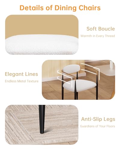 Modern White Dining Chair Set of 4