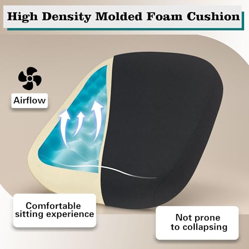 Ergonomic High Back Office Chair with Adjustable Support (White & Black)
