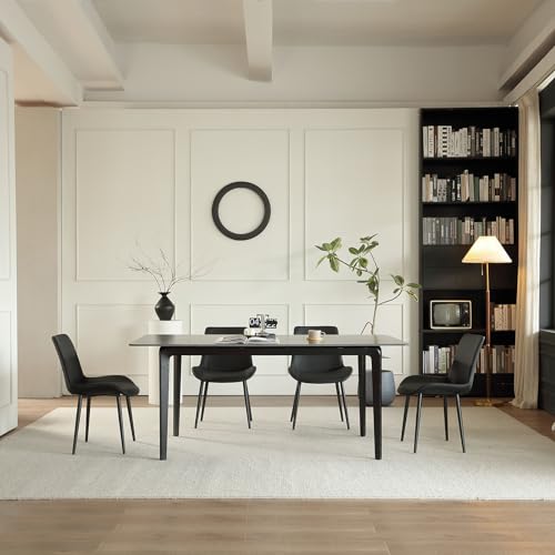 Black Upholstered Dining Chairs Set of 4 for Modern Kitchen and Dining Room