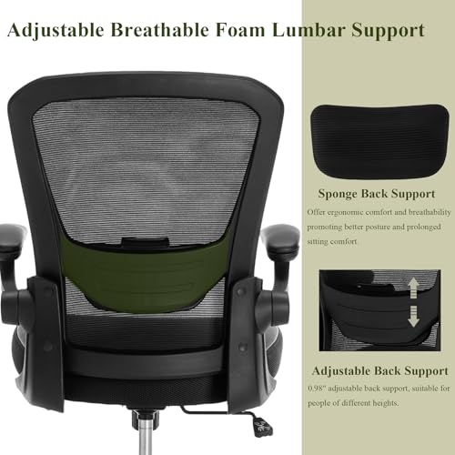 Ergonomic Office Chair with Lumbar Support and Adjustable Height for Home Office