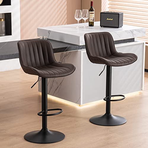 Modern Brown Counter Height Bar Stools for Kitchen Island Set