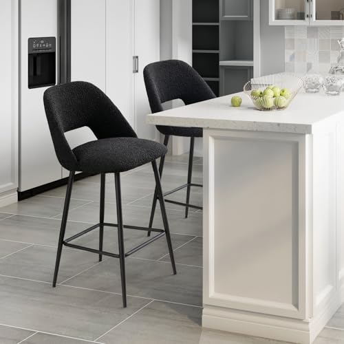 Modern 27’’ Upholstered Bar Stools Set of 2 for Kitchen Island and Home Pub