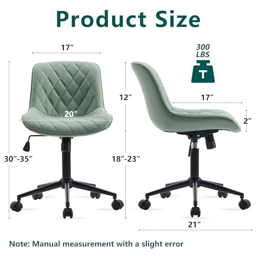 Modern Home Office Desk Chair with Wheels and Armless Design