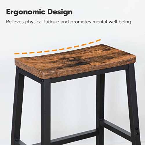2 Pack Industrial Bar Stools for Dining Room and Kitchen