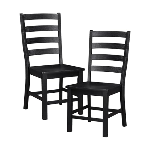 Farmhouse Dining Chairs Set of 2, Black
