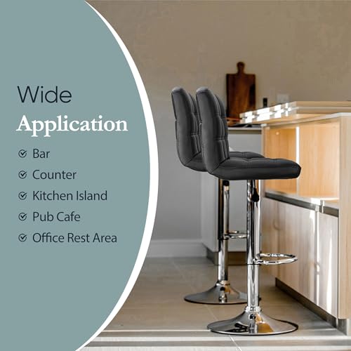 4 Pack Modern Swivel Bar Stools with PU Leather for Kitchen Counter