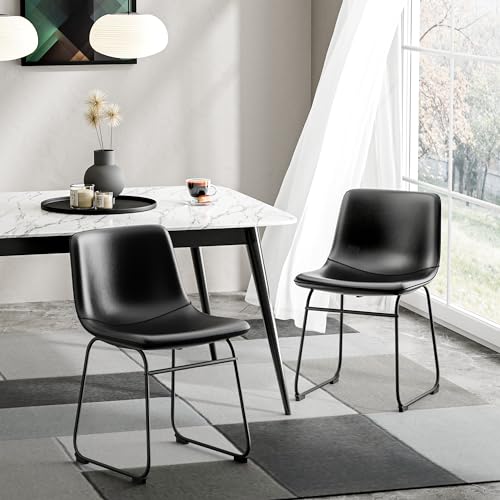 Modern Armless Dining Chairs Set of 2 for Home Bistros