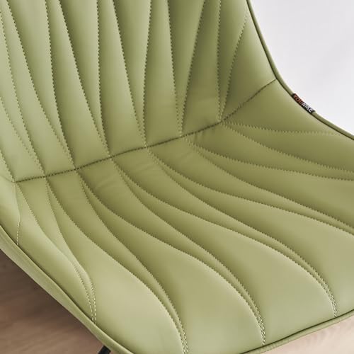 Grass Green Kitchen Bar Stools Swivel Back Support Set of 2