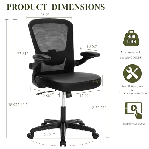Ergonomic Office Chair with Lumbar Support and Adjustable Height for Home Office