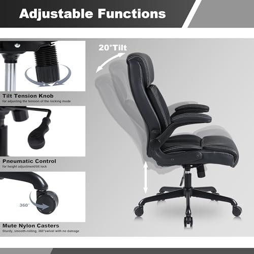 High Back Executive Office Chair with Ergonomic Design and Adjustable Features
