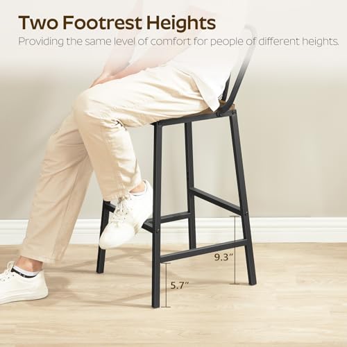 Rustic Brown & Black Bar Stools for Dining Room and Kitchen