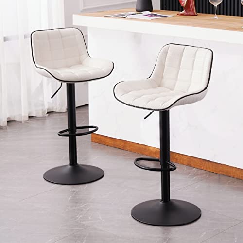 Modern Black Bar Stools Set of 2 for Kitchen Islands