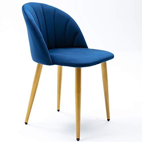 Navy Velvet Dining Chairs Set of 2 for Makeup/Living Room