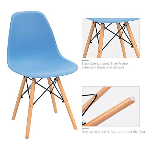 Modern Style Dining Chairs Set of 4 for Kitchen, Bedroom, Living Room - Blue