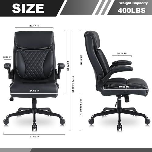 Ergonomic Executive Office Chair with Lumbar Support and Adjustable Height