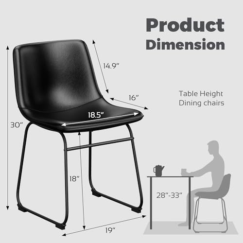 Modern Armless Dining Chairs Set of 2 for Home Bistro and Coffee Shops