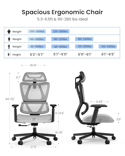 Ergonomic Office Chair with Enhanced Comfort for Big and Tall Users
