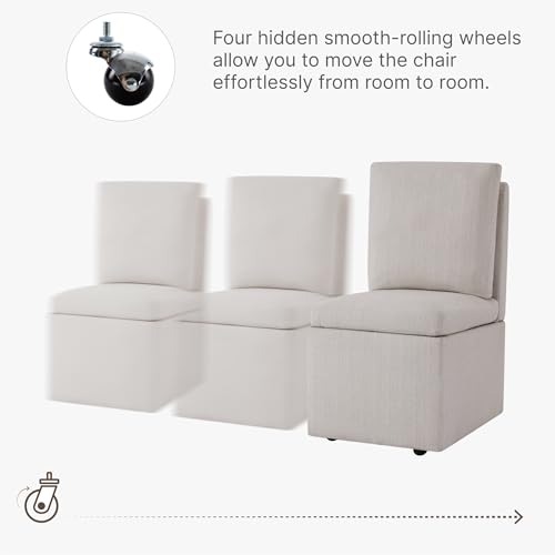 Stylish Armless Dining Chairs with Casters, Set of 2 for Any Room