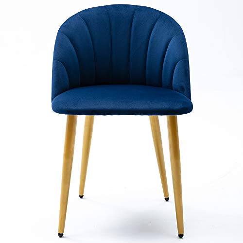 Navy Velvet Dining Chairs Set of 2 for Makeup/Living Room