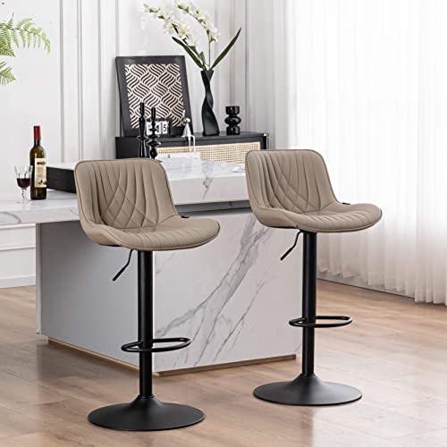 Elegant Modern Khaki Bar Stools for Kitchen Island or Bistro