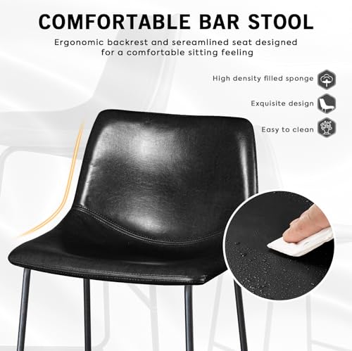 Set of 2 Modern 26 inch Bar Stools for Kitchen and Living Room