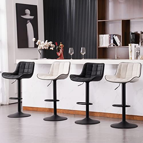 Modern Black Bar Stools for Kitchen Islands (Set of 2)