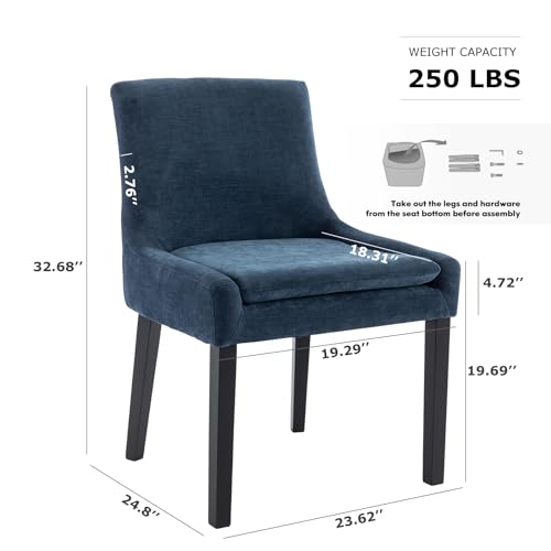 Modern Blue Dining Chairs Set of 2