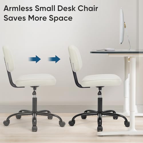 Ergonomic Home Office Chair for Small Spaces - Beige White