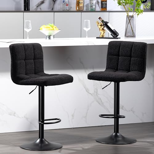 Set of 2 Modern Swivel Bar Stools for Kitchen Island, Black - For Finnhomy Audience
