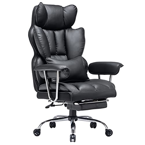 Big and Tall Office Chair with Leg Rest and Lumbar Support