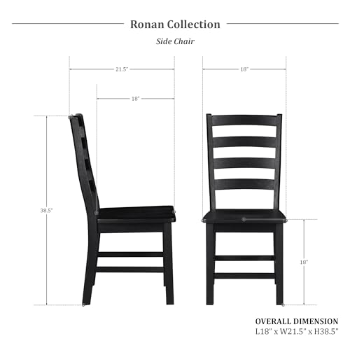 Farmhouse Dining Chairs Set of 2, Black