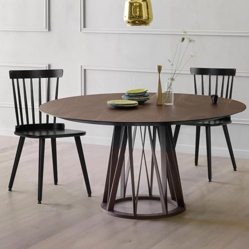 Set of 2 Black Windsor Chairs for Farmhouse Style Dining