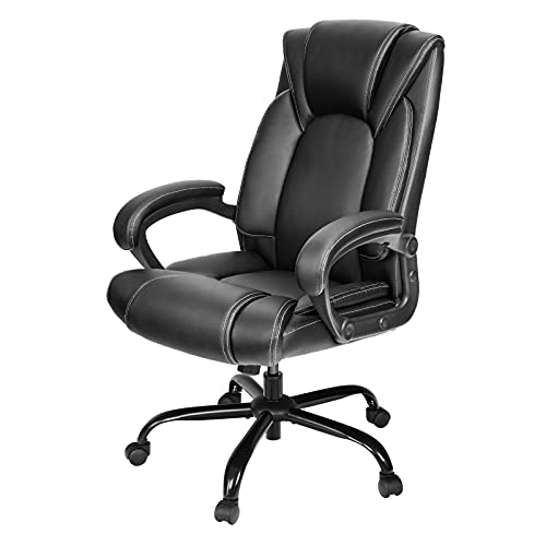 Ergonomic Black Bonded Leather Executive Office Chair