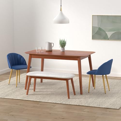 Navy Velvet Dining Chairs Set of 2 for Makeup/Living Room