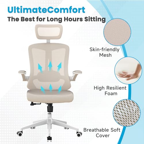 Ergonomic Office Chair for 500LB, with Wheels and Arms
